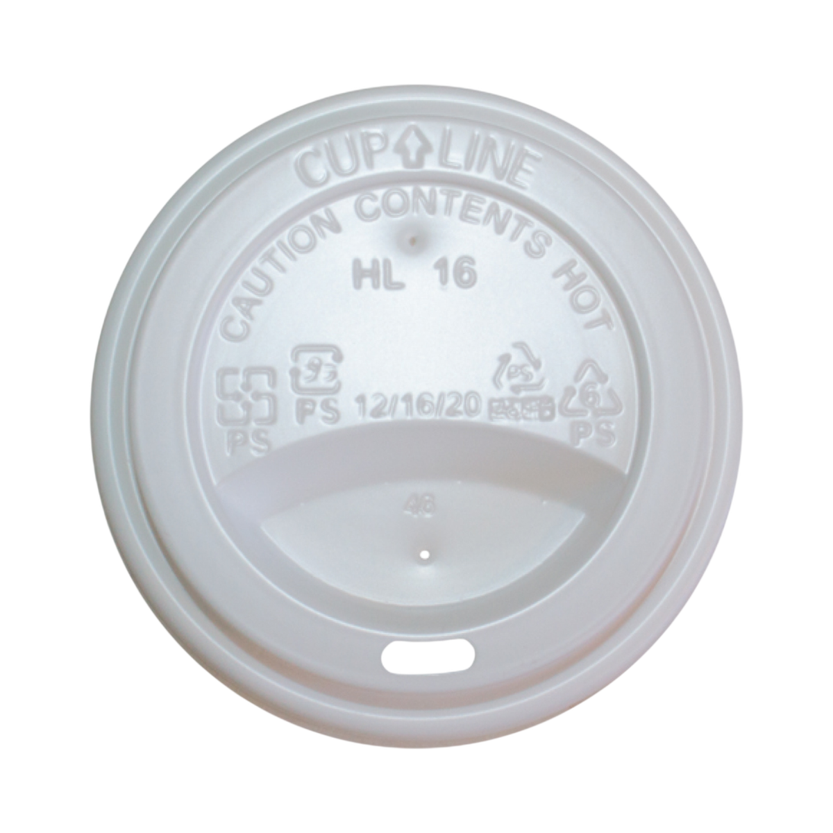 White Plastic Dome Lid for 8 oz Hot Cup 80 mm