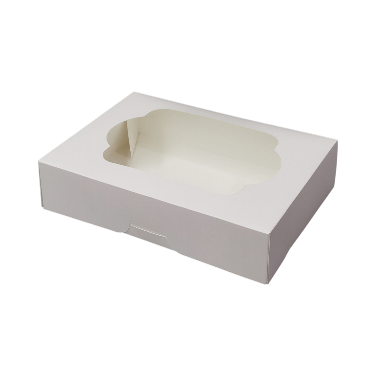 10" x 7.25" x 2.5" White Paper Box Clear Window
