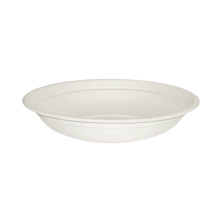 24 oz Round White Bagasse Bowl