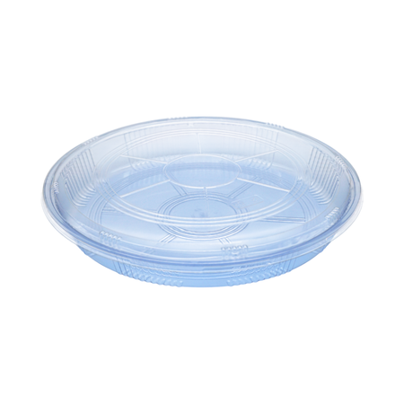 14" Round Blue Sushi Party Trays Clear Lid Combo