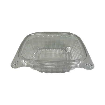 6 oz Rectangular Clear Plastic Hinged-Lid Container