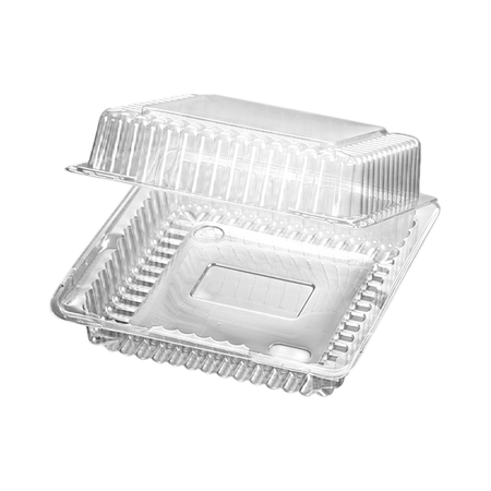 6" x 6" x 2.5" Clear Plastic Clamshell Container