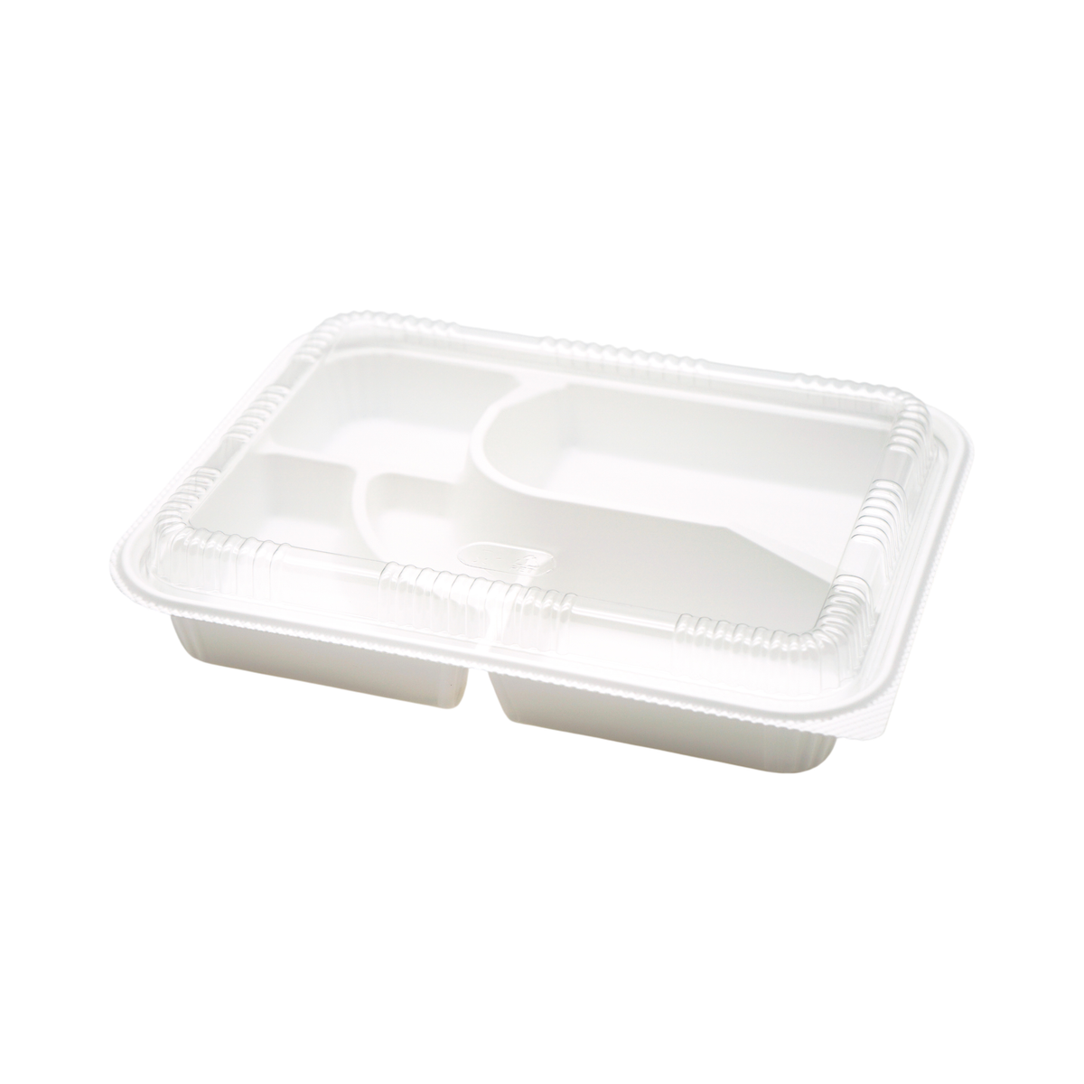 10.5" x 8.15" x 1.77" White Sushi Bento Box Clear Lid Combo