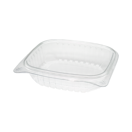 24 oz Rectangular Clear Plastic Hinged-Lid Container