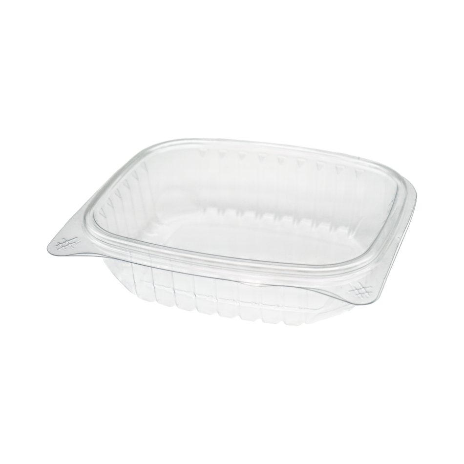 24 oz Rectangular Clear Plastic Hinged-Lid Container