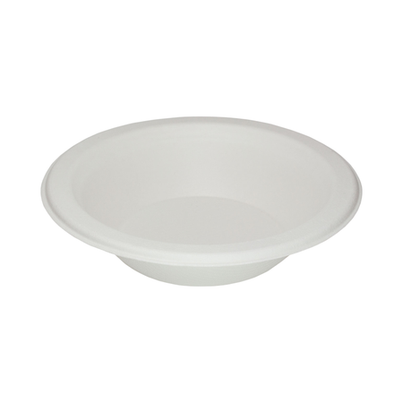 12 oz Round White Wide-Rim Bagasse Bowl