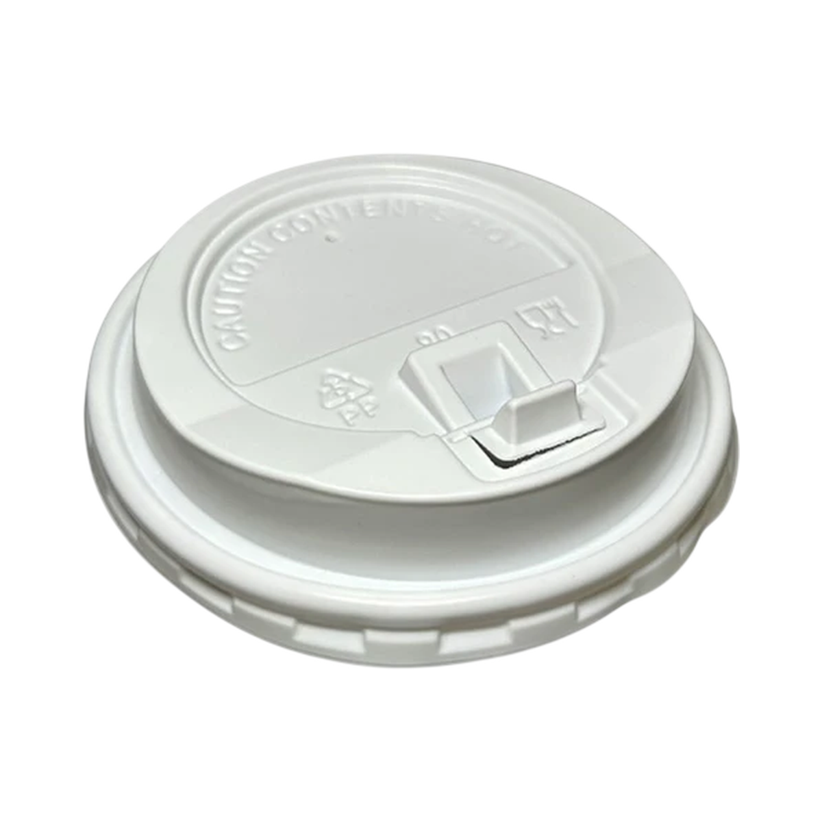 White Plastic Dome Lid Latch Cover for 10/12/16/20 oz Hot Cup 90 mm