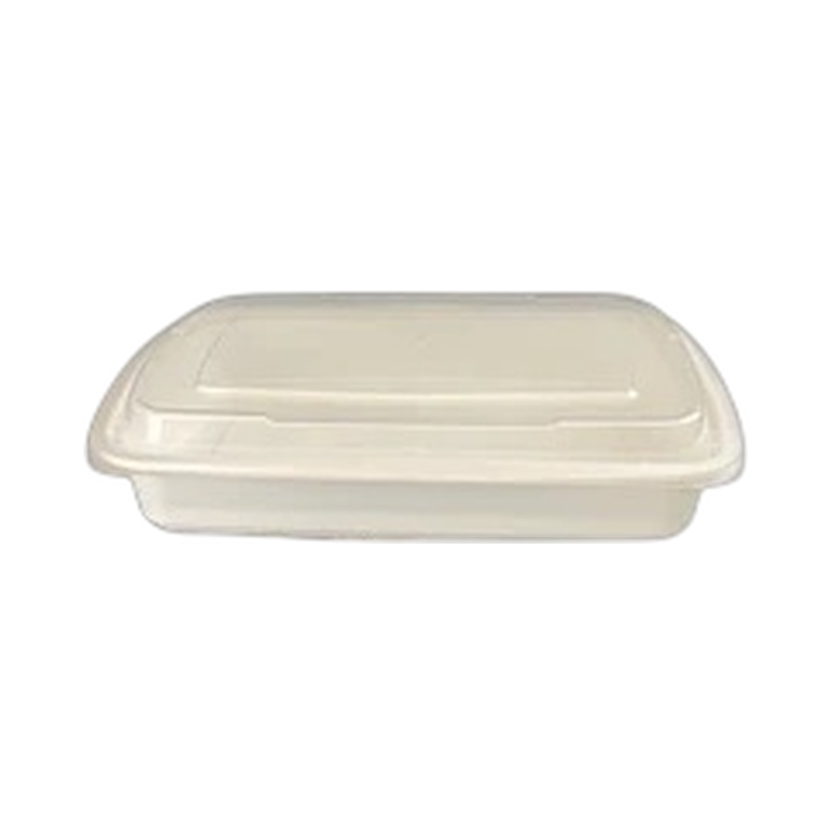 28 oz Rectangular Premium White Plastic Container Clear Lid Combo