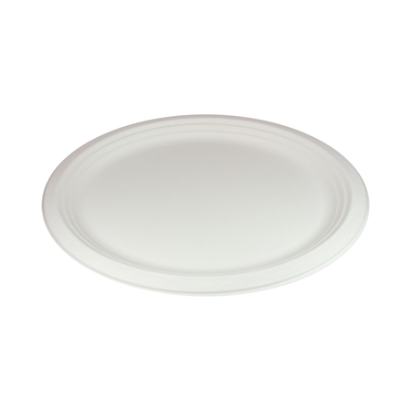 10" Oval White Bagasse Plate