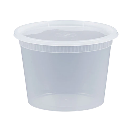 16 oz Transluscent Plastic Deli Container Lid Combo
