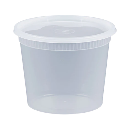 24 oz Transluscent Plastic Deli Container Lid Combo