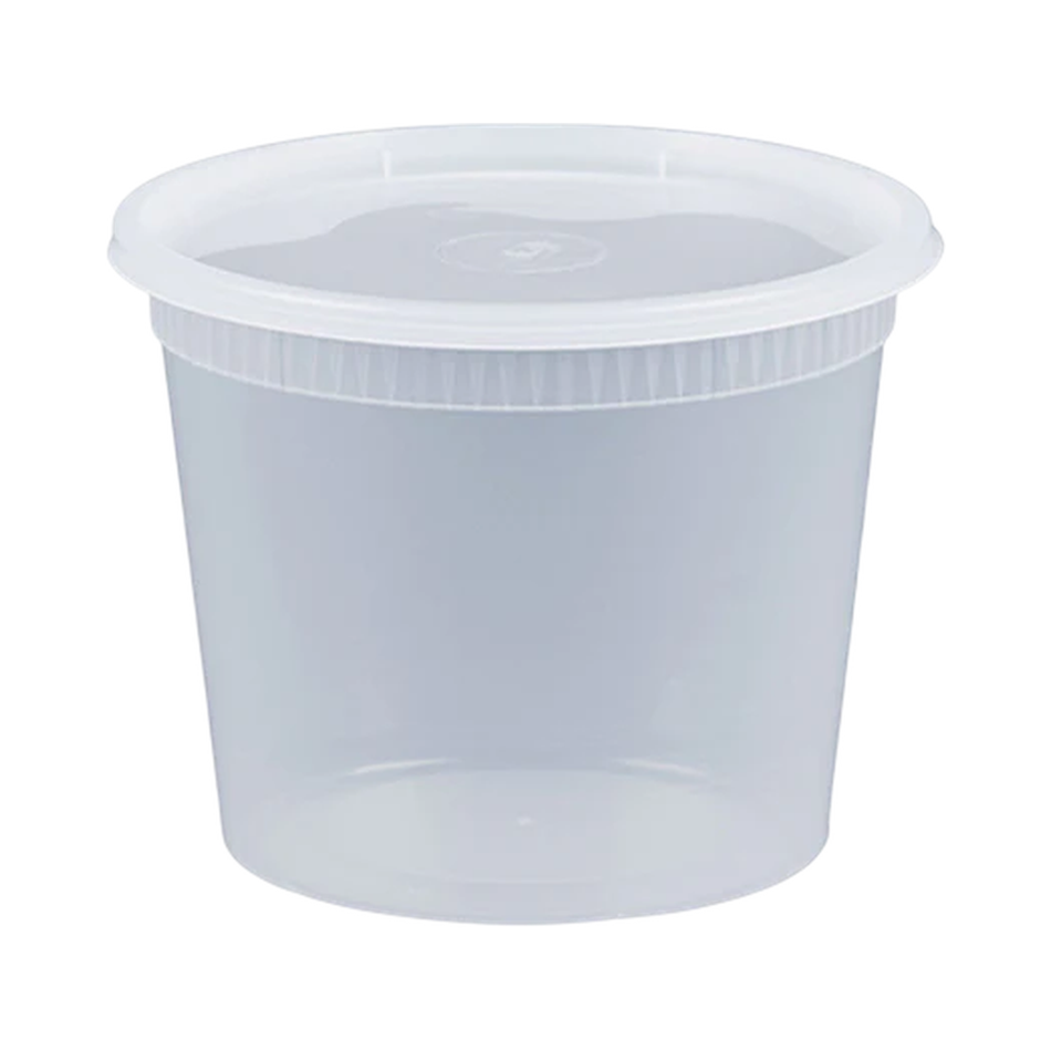 24 oz Transluscent Plastic Deli Container Lid Combo