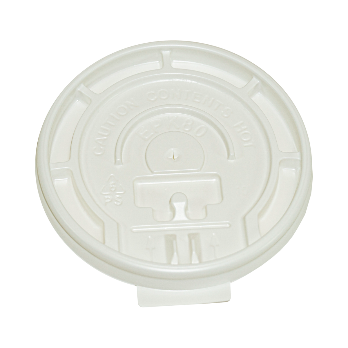 White Plastic Flat Lid Tear Tab for 10/12/16/20 oz Hot Cup 90 mm