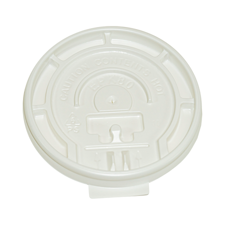 White Plastic Flat Lid Tear Tab for 10/12/16/20 oz Hot Cup 90 mm