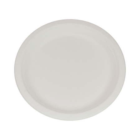 10" Round White Bagasse Plate