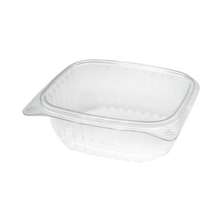 32 oz Rectangular Clear Plastic Hinged-Lid Container