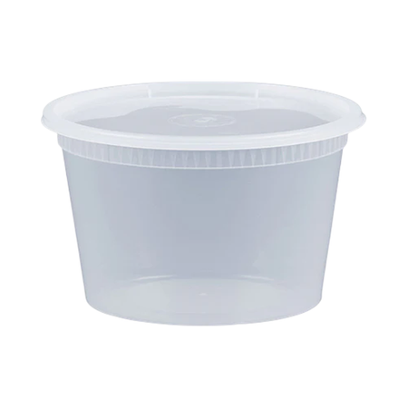 12 oz Transluscent Plastic Deli Container Lid Combo