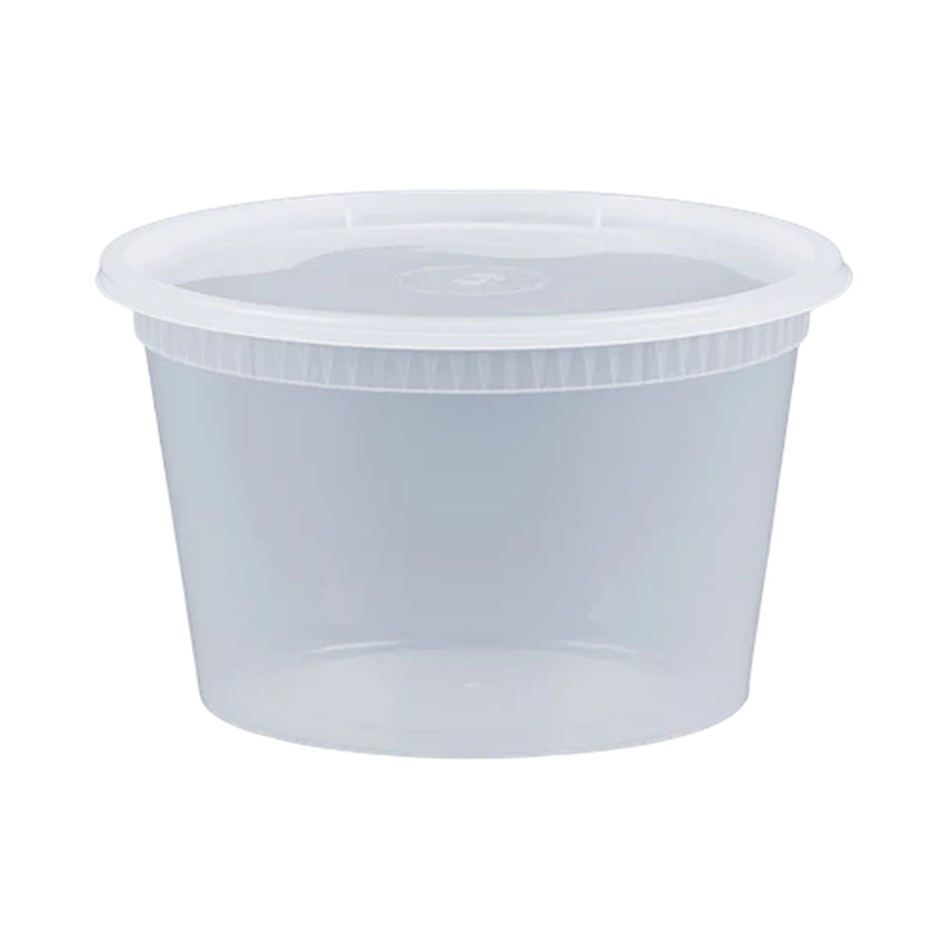 12 oz Transluscent Plastic Deli Container Lid Combo