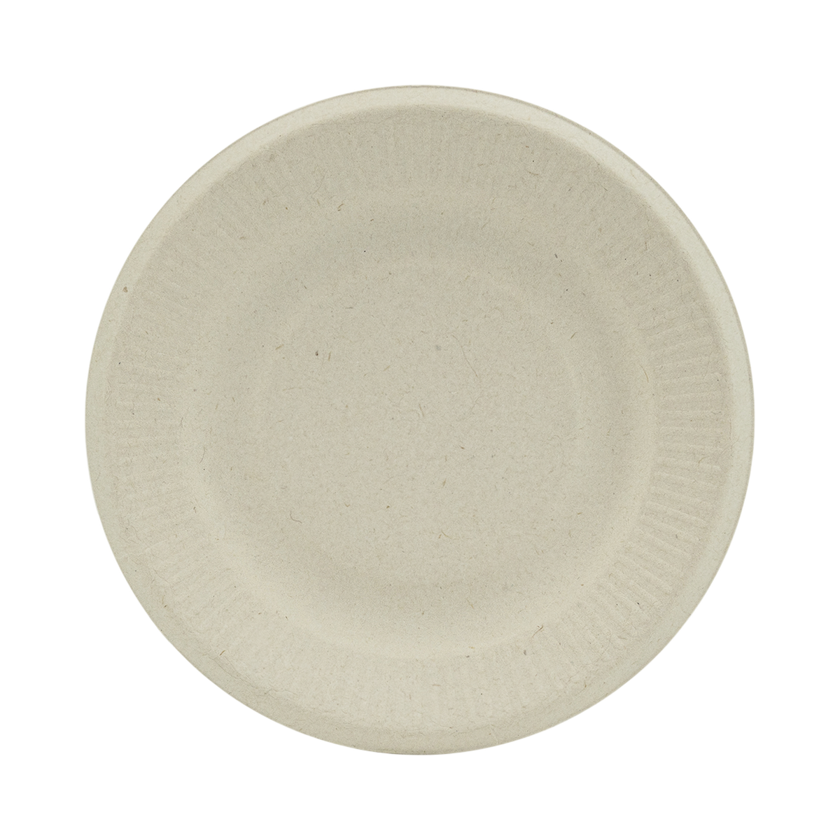 6" Round Natural Bagasse Fluted-Rim Plate No PFSA