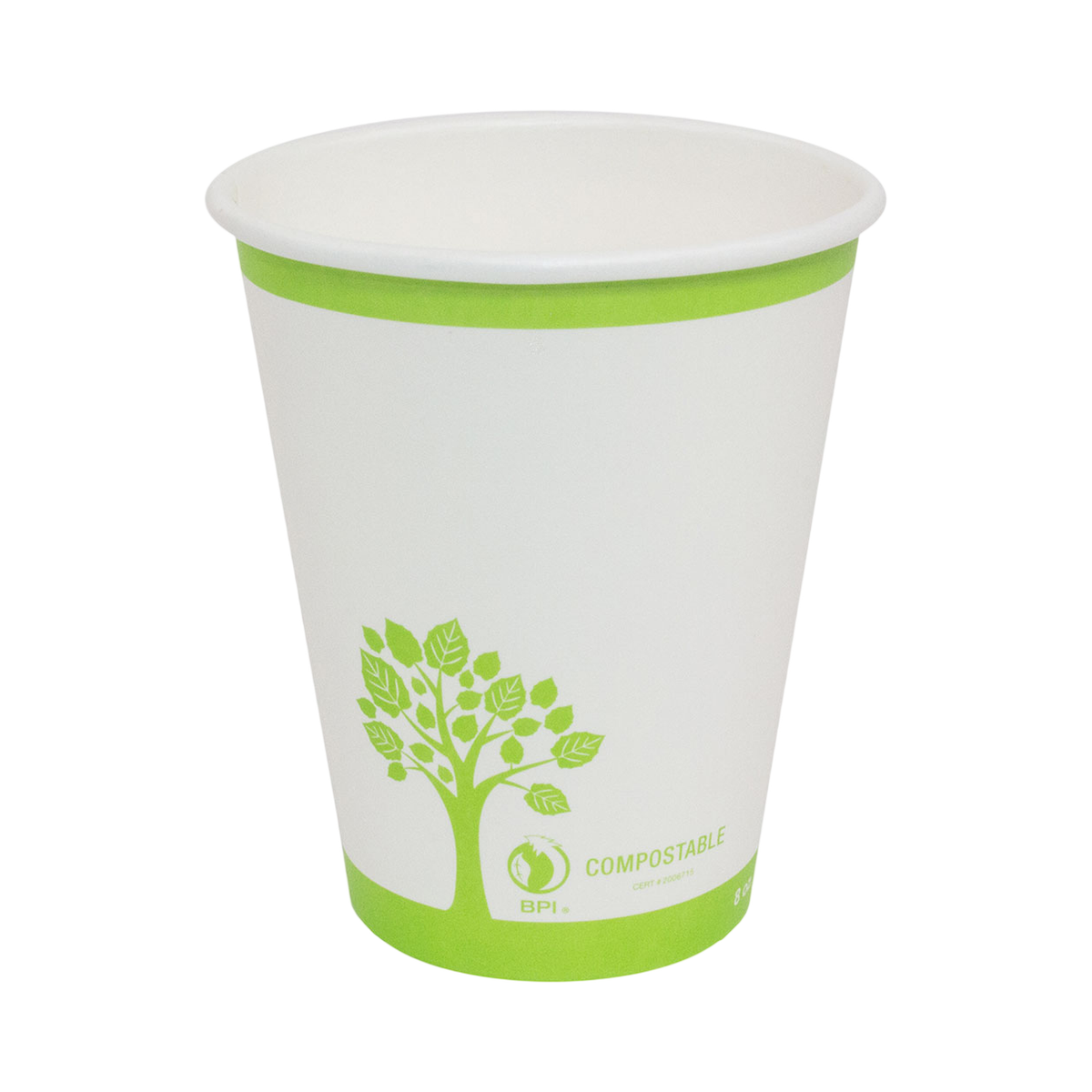 8 oz Printed Compostable Single-Wall Paper Hot Cup 80 mm