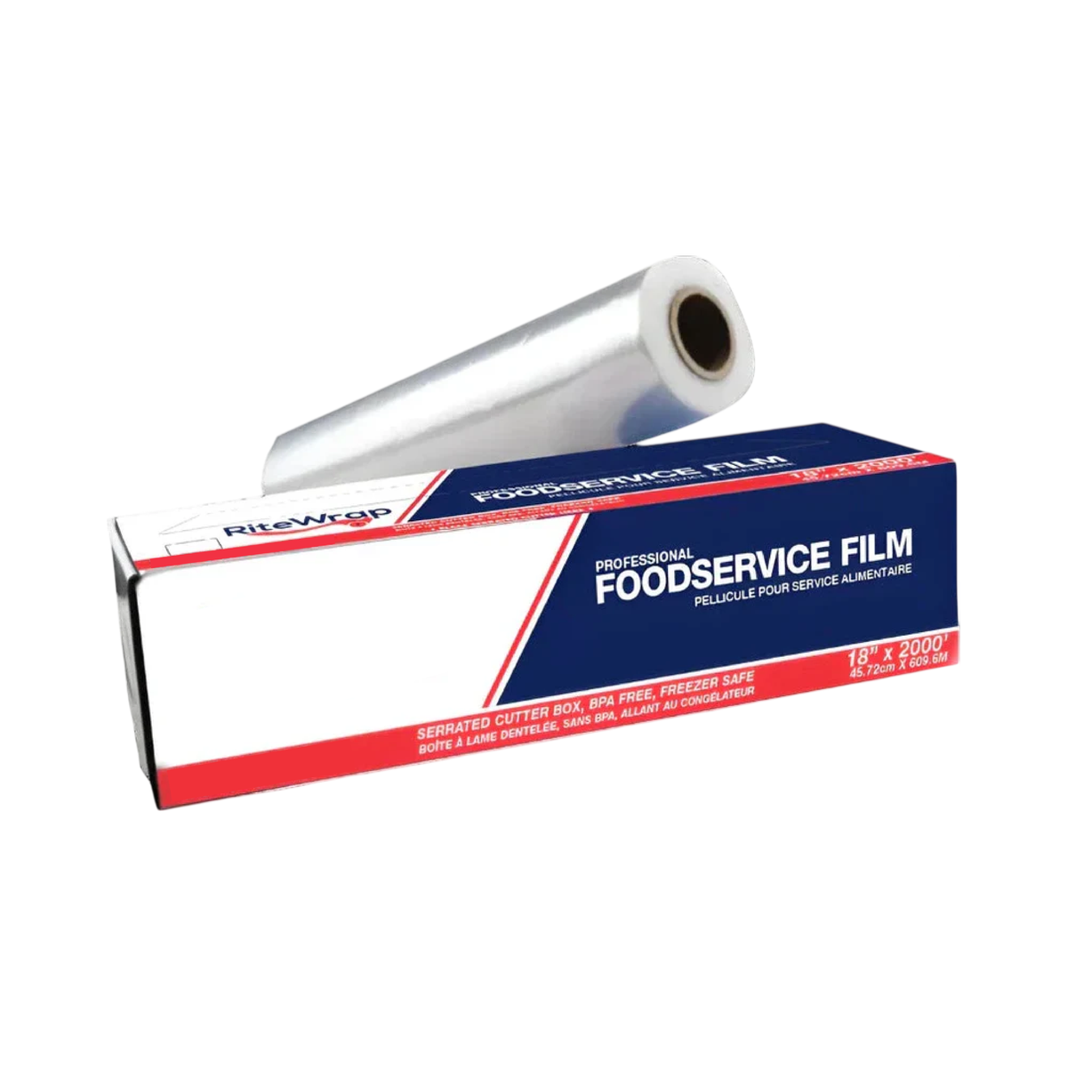 18" x 2000' Clear Plastic Food Film Cutter Box