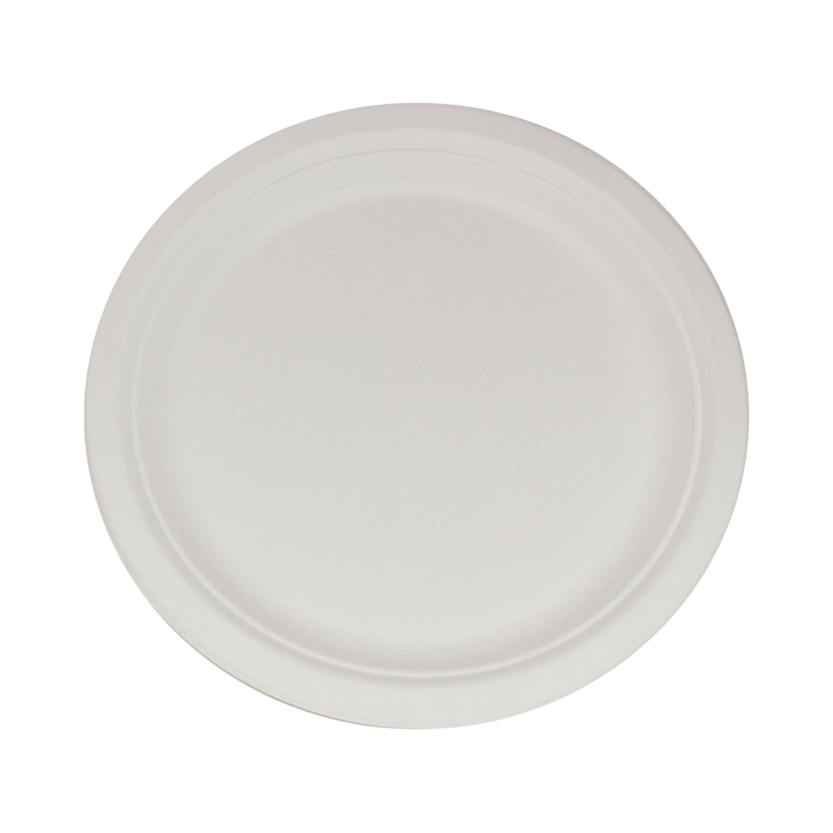 7" Round White Bagasse Plate