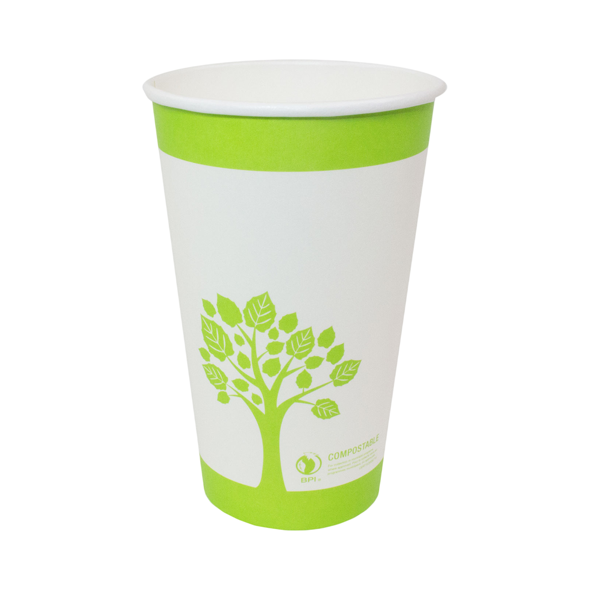 16 oz Printed Compostable Single-Wall Paper Hot Cup 90 mm
