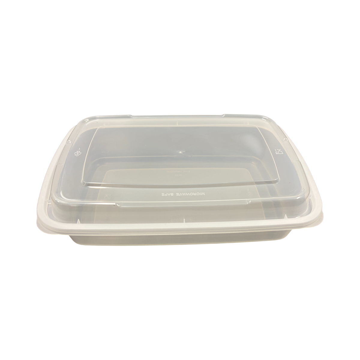 32 oz Rectangular Premium Clear Plastic Container Clear Lid Combo