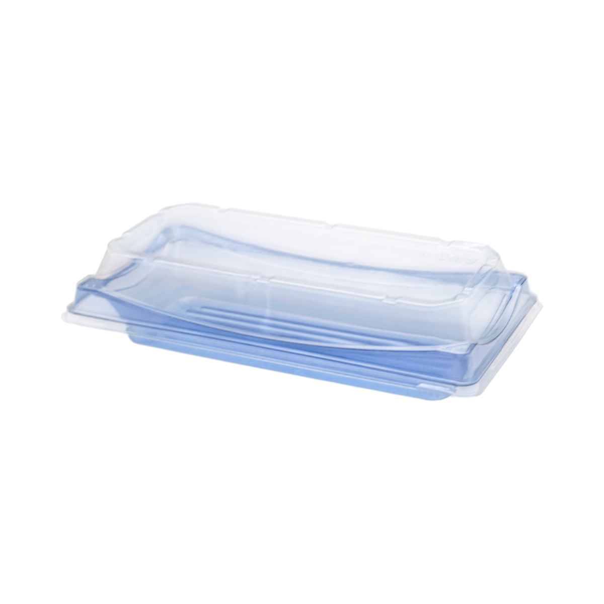 7.59" x 4.41" x 1.5" Blue Fashion Roll Sushi Container Clear Lid Combo