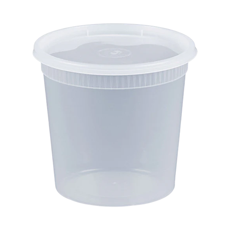 32 oz Transluscent Plastic Deli Container Lid Combo