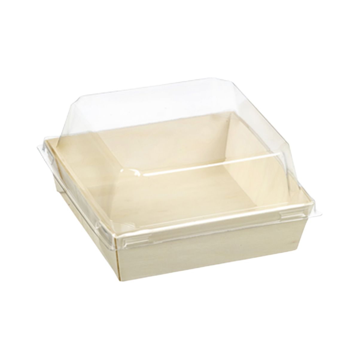 4.5" x 4.5" x 1.5" White Paper Container Clear Lid