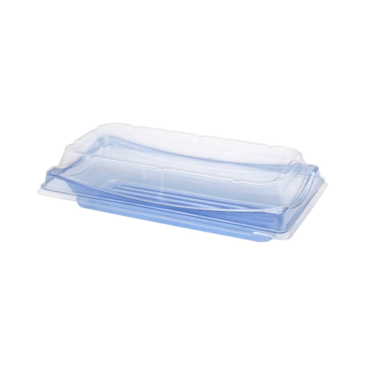 9.37" x 4.57" x 1.5" Blue Fashion Roll Sushi Container Clear Lid Combo