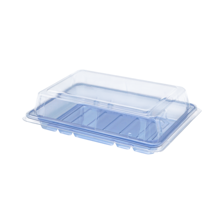 6.53" x 4.56" x 1" Blue Plastic Sushi Container