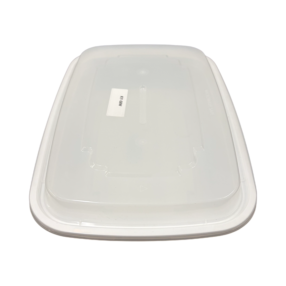 58 oz Rectangular White Plastic Container Clear Lid Combo