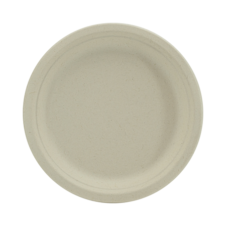 6" Round Natural Bagasse Plate No PFSA