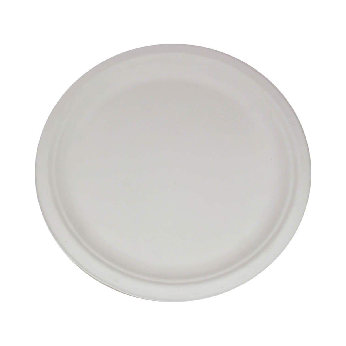 9" Round White Bagasse Plate