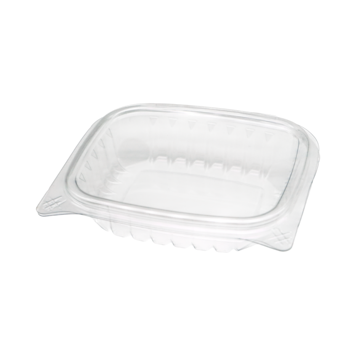 8 oz Rectangular Clear Plastic Hinged-Lid Container