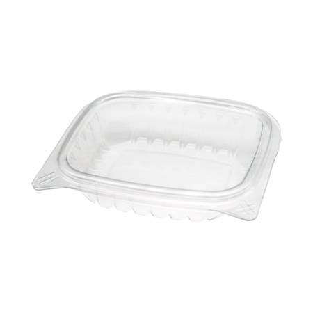 8 oz Rectangular Clear Plastic Hinged-Lid Container
