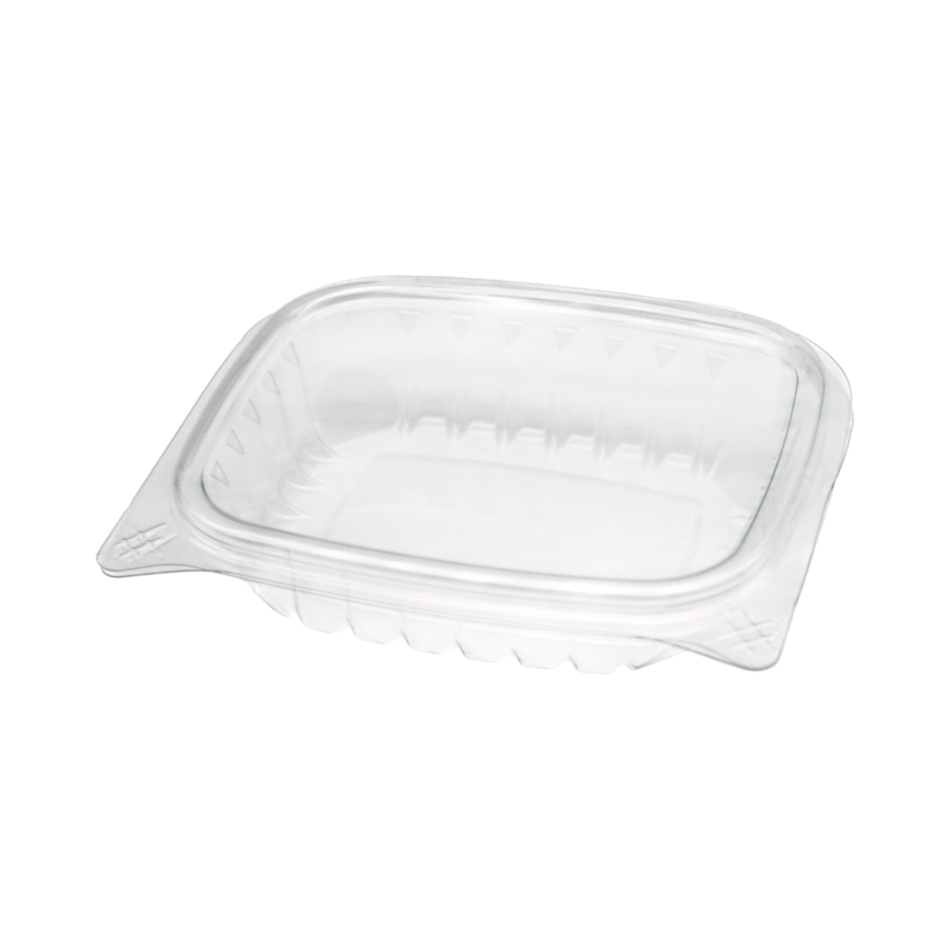8 oz Rectangular Clear Plastic Hinged-Lid Container
