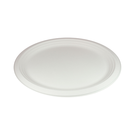12.5" Oval White Bagasse Plate