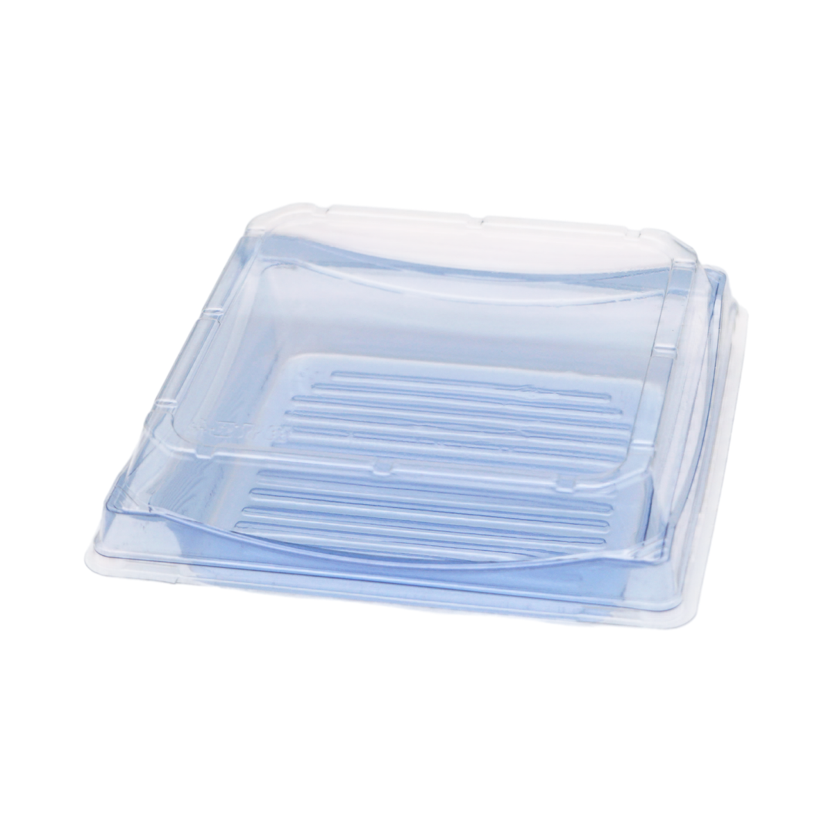 7.2" x 7.2" x 1.5" Blue Fashion Roll Sushi Container Clear Lid Combo