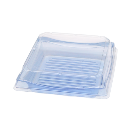 7.2" x 7.2" x 1.5" Blue Fashion Roll Sushi Container Clear Lid Combo