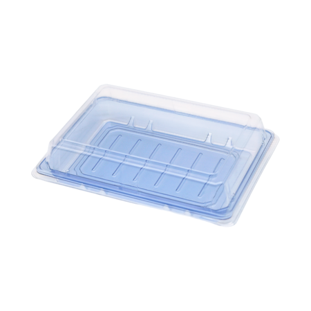 7.36" x 5.25" x 1" Blue Plastic Sushi Container
