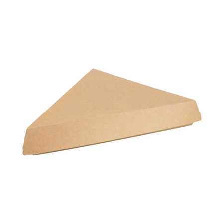 9" x 1.5" Kraft Paper Pizza Wedge Clamshell Container