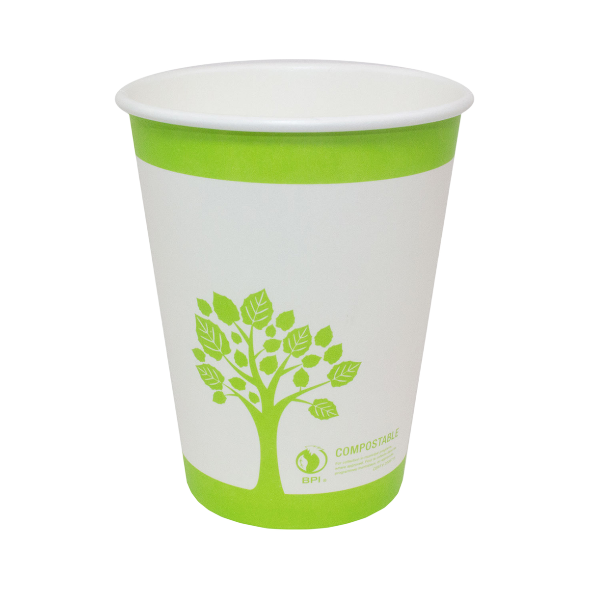 12 oz Printed Compostable Single-Wall Paper Hot Cup 90 mm