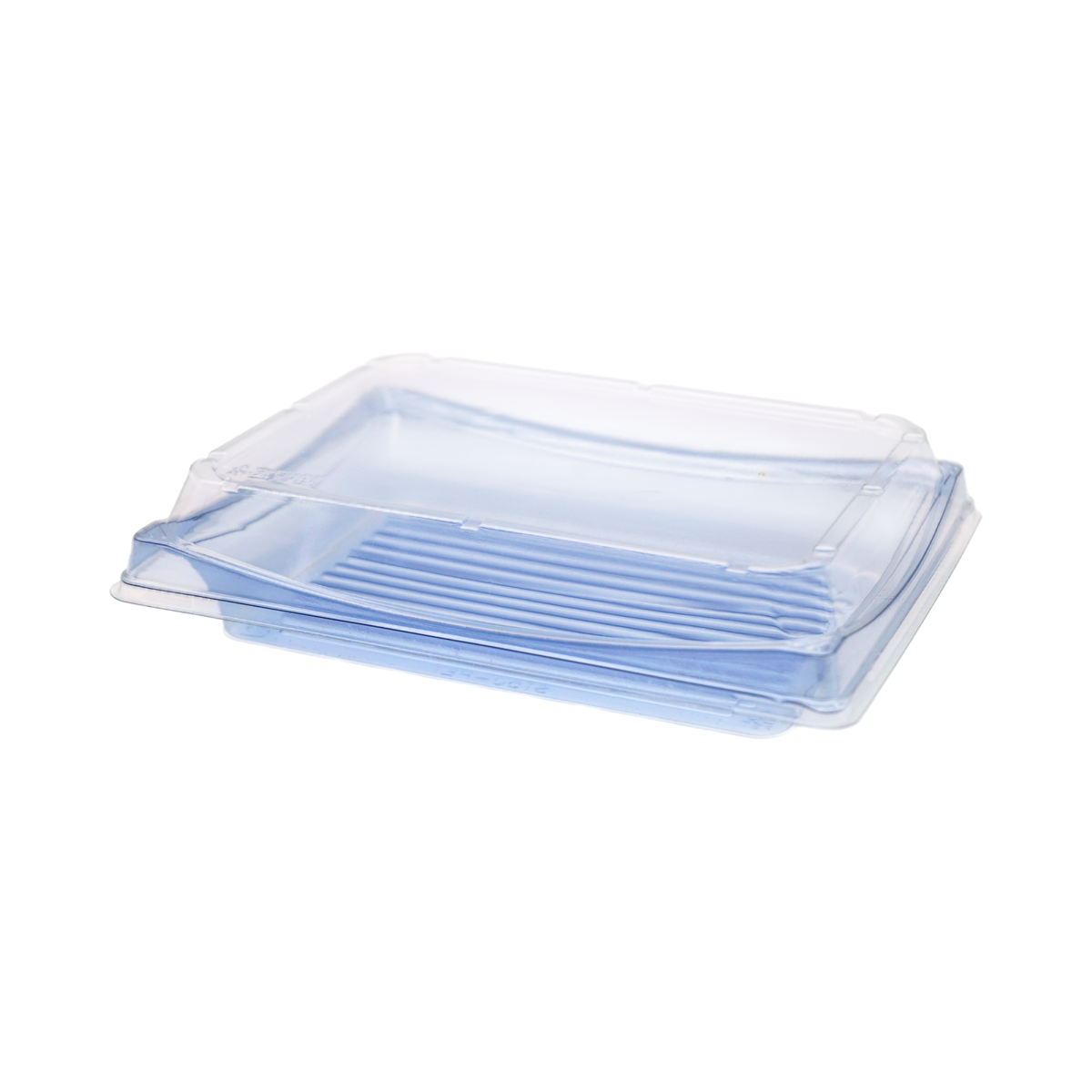 9.41" x 7.20" x 1.5" Blue Fashion Roll Sushi Container Clear Lid Combo