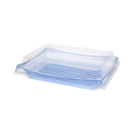 9.41" x 7.20" x 1.5" Blue Fashion Roll Sushi Container Clear Lid Combo