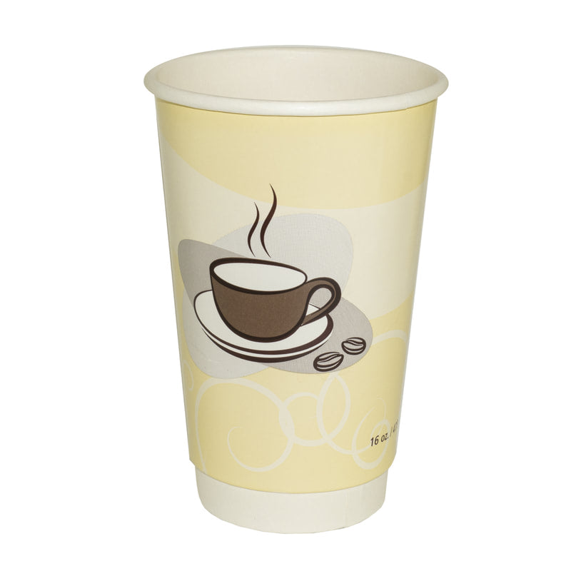 16 oz Double Wall Paper Hot Cups, PE Lined - Printed – Encore Canada